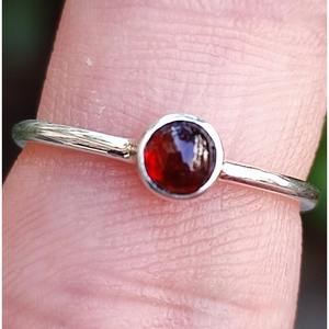 Handmade Boho Romantic Sterling <b>Silver</b> <b>Ring</b> Natural <b>Garnet</b> Gemstone Dainty Natural Stone Jewelry for Her-for Birthday - Product Image 6