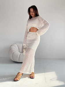 Gonna da spiaggia da <span class=keywords><strong>donna</strong></span> <span class=keywords><strong>a</strong></span> maniche lunghe con punto <span class=keywords><strong>a</strong></span> forma di gancio sottile estivo - Product Image 2