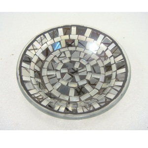 Placa cónica de vidrio con acabado de mosaico, placa cónica de forma redonda, portavelas para el hogar, sala de estar, comedor, mesa, fiesta, uso decorativo - Product Image 1
