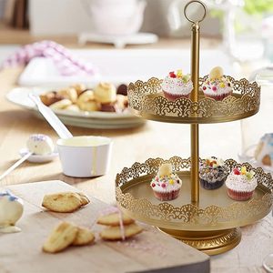 Soporte de pastel de oro creativo, combinación de soporte de decoración de mesa de postre de boda - Product Image 2