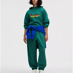 Chándal de calle para mujer, material de algodón 100% sólido, Jersey transpirable ligero, estilo personalizado, Impresión de logotipo - Product Image 1