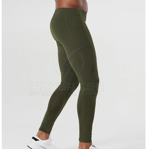 Leggings Deportivos para Hombre, Talla Grande, Transpirables, Ligeros, de Spandex/Poliéster, Sin Costuras, Largos, SILVER SEA - Product Image 6