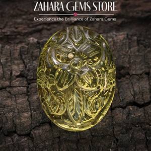 Bijoux de qualité citron Quartz pierre précieuse main-moghol sculpté ovale coupe pierre jaune naturelle 100 pièces en vrac bijoux à bricoler soi-même faisant divers - Product Image 4