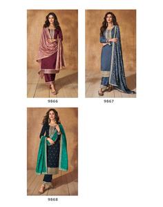 Nouvel organza pakistanais brodé avec un costume de travail à la main lourd avec soie de qualité supérieure avec numérique - Product Image 4