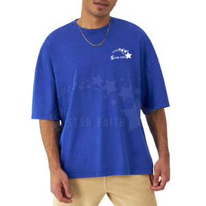 Camiseta de mezcla de algodón de gran tamaño para hombre, ropa informal de verano holgada, Top de algodón 100% - Product Image 1