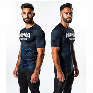 Fight Wear Rash Guard Compression personnalisée à manches courtes et complètes pour MMA et entraînement kimono de jiu jitsu - Product Image 4