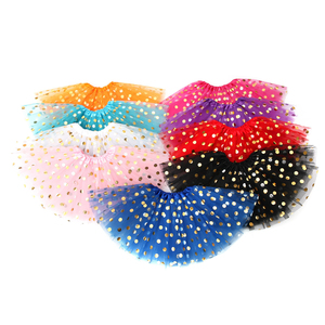 Robe de fête d'anniversaire en gros Toddler Girls 3 Layer Sparkle Skirt Golden Polka Dot Sequin Skirts - Product Image 1