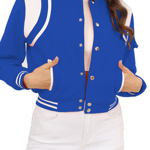 Vente chaude élégante femmes Crop Varsity veste à manches longues et courte longueur tenue décontracté tendance Varsity veste pour une utilisation en hiver - Product Image 4