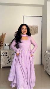 ชุด Maxi ยาวถึงพื้นแขน3/4ผ้า Georgette สังเคราะห์สีสวยดีไซน์สวย - Product Image 2