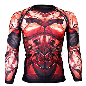 เสื้อแรชการ์ดผู้ชาย แขนยาว ผ้าสแปนเด็กซ์/โพลีเอสเตอร์ ระบายอากาศได้ดี เป็นมิตรกับสิ่งแวดล้อม แห้งเร็ว สำหรับใช้งานกลางแจ้ง มีสินค้าพร้อมส่ง MOQ ต่ำ - Product Image 1