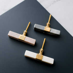 Multiple Color Marble Drawer Knob With Brass Frame Decorative Cabinet <b>Furniture</b> Hardware Elegant Luxury Wholesale - Product Image 2