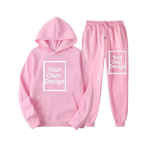 Survêtement décontracté d'hiver personnalisé 2025, unisexe, hommes et femmes, sweat-shirt à capuche personnalisé, pantalon de survêtement uni, taille plus, 100% polyester, design - Product Image 3