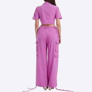 Conjuntos de 2 Piezas Casuales de Color Liso, 100% Algodón, para Mujer, con Logotipo Personalizado, para Invierno 2026, Fabricante Mayorista - Product Image 2