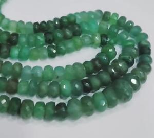 3 brins d'émeraude naturelle ombragée 6-11mm Rondelle de perles à facettes 539 Ct Lot Iroc Sales 14 Inch Length Gemstone Beads Necklace - Product Image 2