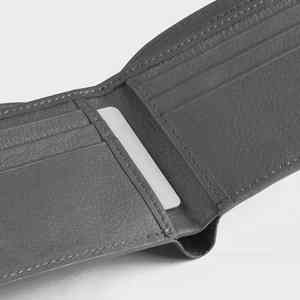 Portefeuille en cuir véritable pour homme personnalisé populaire Protection contre le blocage RFID Doublure en polyester imperméable Fermeture à glissière Portefeuille en cuir pour homme - Product Image 4