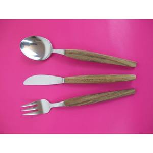 Ensemble de couverts classique en acier inoxydable avec manche en bois couverts élégants vaisselle de qualité supérieure pour restaurant fête à la maison - Product Image 1