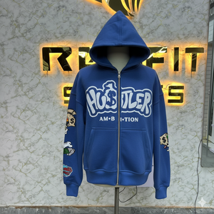 Préfet coupe Sport édition la plus demandée marron fermeture éclair à capuche imprimé fabriqué en usine pas cher prix sweats à capuche hommes hommes sweats à capuche - Product Image 6