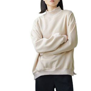 Sudadera de Cuello Alto para Mujer, Clásica, de Manga Larga, de Forro Polar, Holgada, Informal, Deportiva, con Logotipo Frontal, para Otoño/Invierno - Product Image 2