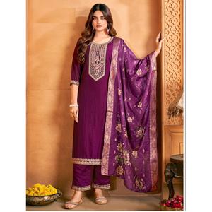 Beautiful Pure Silk Straight Cut <b>Kurti</b> With Matching Dupatta For Special Events Wedding Functions Attire Ready To Wear Style - Product Image 1