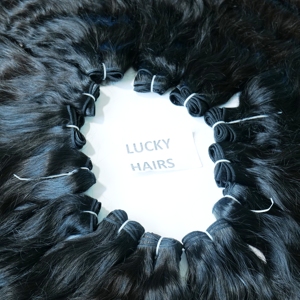 Extensiones de cabello humano virgen indio sin procesar al por mayor cutícula alineada sin procesado químico en estilo de onda natural - Product Image 3