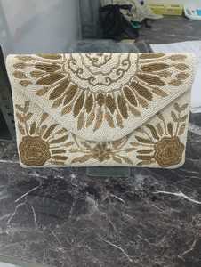 Custom Made Handcrafted Silk Beaded Clutch <b>Bags</b> Intricate Patterns Shimmering Glass Beads <b>Sequins</b>-Classic Fashion Casual Party - Product Image 4