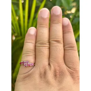 Anillo de Rubí Natural, Plata de Ley 925, Anillo de Piedras Preciosas Hecho a Mano para Mujer, Proveedor de Joyería al por Mayor - Product Image 4