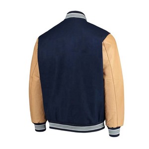 Chaquetas de lana de béisbol para hombre, diseño de logotipo personalizado de alta calidad bordado con mangas de cuero - Product Image 3