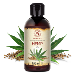Aromatika 250ml Huile de graines de chanvre 100% pure naturelle pressée et raffinée, support en vrac pour base de massage, SPA, fabrication cosmétique, marque privée - Product Image 1