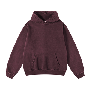 Nueva venta al por mayor de ácido lavado personalizado sudaderas con capucha para los hombres de peso pesado de algodón de gran tamaño de alta calidad desgastada Sudadera con capucha de estilo urbano - Product Image 1