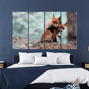 Obra de arte impresa en lienzo: decoración para amantes de los animales - arte de pared elegante, JUEGO DE 4 LIEÑOS - Product Image 1