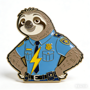 Ensemble de badges imprimés en relief en émail dur plaqué or personnalisé avec des animaux urbains - Mignons personnages de dessins animés, épingles à revers pour cadeau - Product Image 2