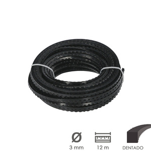 Fil professionnel en nylon/aluminium à dents carrées O/ 3,0 mm (rouleau de 12 mètres) - Product Image 3