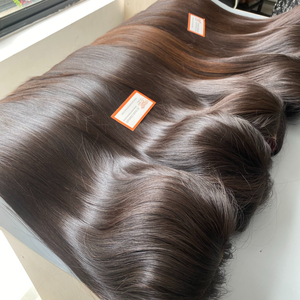 Extensions de cheveux humains vietnamiens noirs naturels super doublement étirés Perruque lisse bon marché avec os de grande quantité et épaisseur - Product Image 2