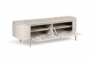 Shant - Solid Mango Wood TV <b>Unit</b> | Japandi (<b>Floating</b>) Lowboard Living Room Furniture | Storage Cabinet Multi Size Colors - Product Image 5