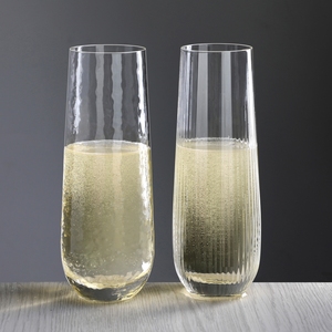 Flûtes à Champagne en Cristal sans Plomb, Modernes, Striées et Martelées, sans Tige, avec Logo Personnalisé, Uniques pour <span class=keywords><strong>Mariage</strong></span> - Product Image 4