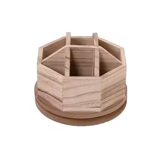 Porte-crayons en bois rotatif Accessoires porte-stylo de bureau pour la maison ou le bureau - Product Image 1