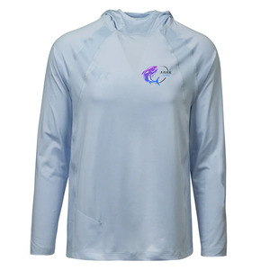 Personnalisé UPF 50 + manches longues à capuche chemise de pêche hommes Protection UV Performance pêche t-shirts à manches longues chemises de pêche - Product Image 3