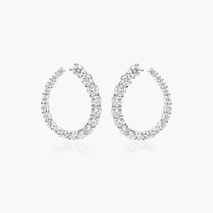 Elegantes Pendientes de Aro de Plata de Ley 925 Chapados en Oro con Diamantes Cultivados en Laboratorio, Diseño Ligero y Cómodo para Uso Diario - Product Image 2