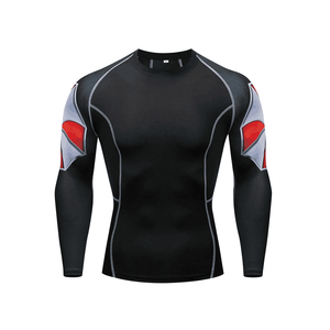 OEM hombres de manga larga Rash Guard secado rápido compresión Fitness entrenamiento camisa modelo personalizado Rush Guard para MMA protección solar - Product Image 1
