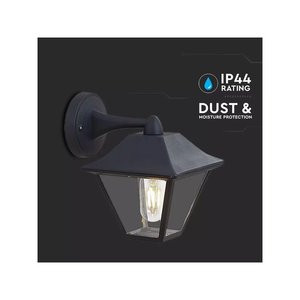 Lampada da parete lanterna da giardino in vetro E27 presa colore nero opaco IP44 SKU-8686 classico-illuminazione/lampada - Product Image 3
