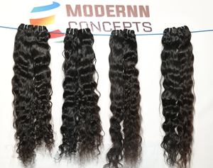 Fournisseur naturel non traité à cuticules alignées Cheveux vierges Remy Remy crépus ondulés Extensions de cheveux humains temple indien - Product Image 4