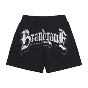 Shorts de malla de poliéster transpirable para mujer, ligeros, color azul cielo, cintura elástica, con logo personalizado impreso por transferencia térmica. - Product Image 5