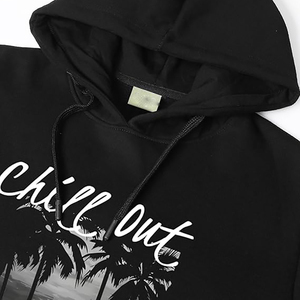 เสื้อฮู้ดเทอร์รี่ฝรั่งเศสสีดำแบบกำหนดเองพร้อมกระดุมข้อมือและสายรัดเอวผ้าระบายอากาศเหมาะสำหรับโรงยิมหรือแฟชั่นลำลอง - Product Image 2