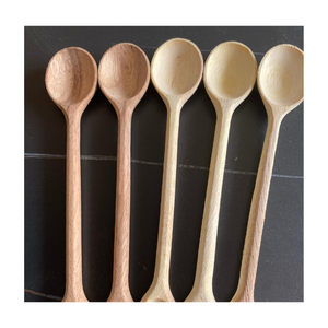 Handmade Wooden <b>Spoons</b> Set Wabi Sabi Design Durable Long Handle <b>Serving</b> <b>Spoon</b> Crafted For Kitchen Use - Product Image 5