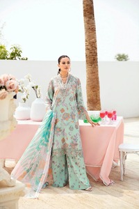 Colección de verano 2025, vestido paquistaní decorado con diamantes de patrón sólido para mujer, últimos trajes de césped, ropa Salwar Kameez Desi - Product Image 2