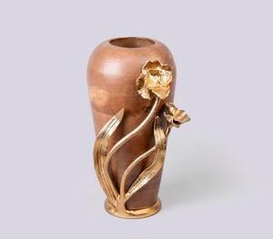 Florero adorable de primera calidad con pieza decorativa única y elegante de madera y metal, ideal para flores frescas o vegetación - Product Image 2