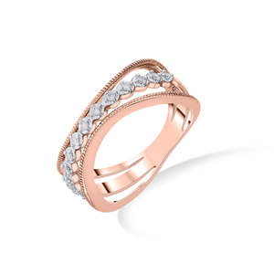 แหวนทองคำชุบ 18K ลายเรขาคณิตสำหรับผู้หญิง - Product Image 4
