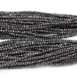 Perles de diamant noir brut non taillées, clarté VS2, diamants naturels pour la fabrication de bijoux, excellente et bonne taille - Product Image 1