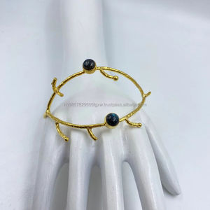 Brazaletes ajustables chapados en oro, joyería de moda, ocasiones especiales imprescindibles para mujeres como bodas y fiestas, regalo - Product Image 1