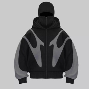 Sweat à capuche zippé intégral en polaire pour homme avec logo personnalisé - Streetwear surdimensionné et écologique - Product Image 1